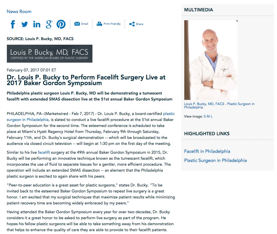 Plastic Surgery Philadelphia Ardmore PA Dr Louis Bucky