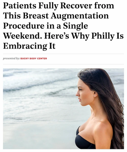 Modern Breast Augmentation in Philly Magazine